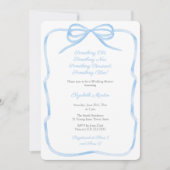 Coquette Bow Etwas Blue Brautparty Einladung (Vorderseite)