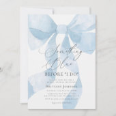 Coquette Bow Etwas Blue Brautparty Einladung (Vorderseite)
