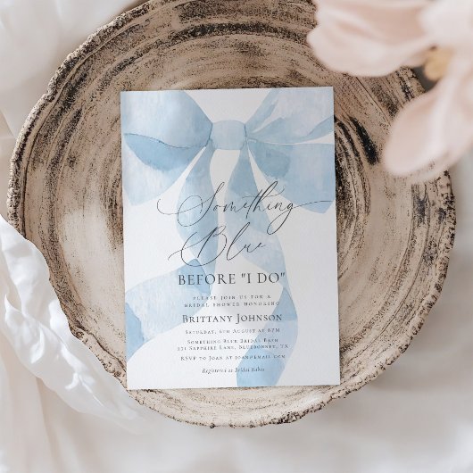 Coquette Bow Etwas Blue Brautparty Einladung