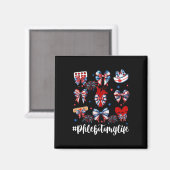Coquette Bow Fireworks Phlebotomy Happy 4. Juli Magnet (Vorderseite/Rückseite)