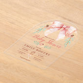 Coquette Bow Floral Baby Dusche Acryleinladungen (Ablage )