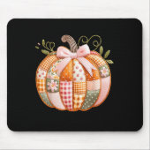 Coquette Bow Floral Patchwork Pumpkin Erntedank Mousepad (Vorne)