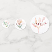 Coquette bow Florals Baby Dusche Konfetti (Vorderseiten)