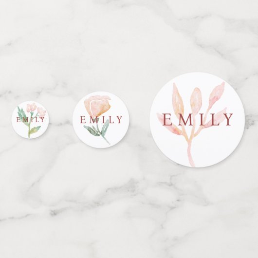 Coquette bow Florals Baby Dusche Konfetti (Vorderseiten)