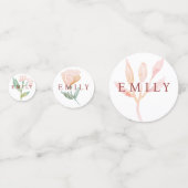 Coquette bow Florals Baby Dusche Konfetti (Rückseiten)