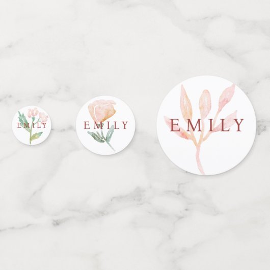 Coquette bow Florals Baby Dusche Konfetti (Rückseiten)