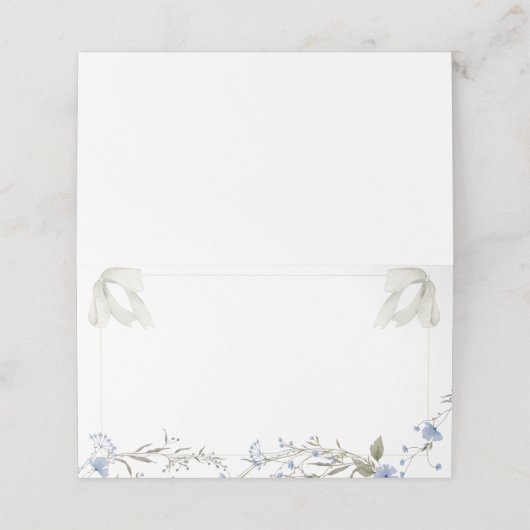 Coquette Bow Food Label oder Platzkarte (Außenseite Aufgefaltet)