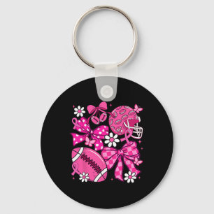 Coquette Bow Football Breast Cancer Awareness Supp Schlüsselanhänger