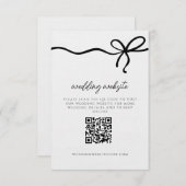 Coquette Bow Formal Wedding Details QR Code Begleitkarte (Vorne/Hinten)