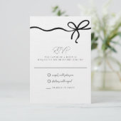 Coquette Bow Formal Wedding RSVP (Stehend Vorderseite)