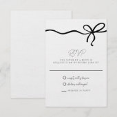 Coquette Bow Formal Wedding RSVP Karte (Vorne/Hinten)