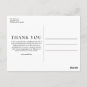 Coquette Bow Foto Wedding Danke Postkarte (Rückseite)