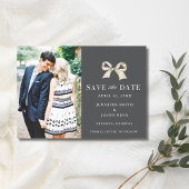 Coquette Bow Foto Wedding Save the Date