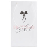 Coquette Bow Französisch Pink Stilvolle Bridesmaid Kleine Geschenktüte (Rückseite)