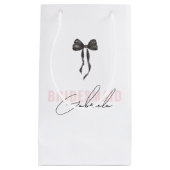 Coquette Bow Französisch Pink Stilvolle Bridesmaid Kleine Geschenktüte (Vorderseite)