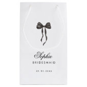 Coquette Bow Französisch Stilvolle Bridesmaid Name Kleine Geschenktüte (Rückseite)