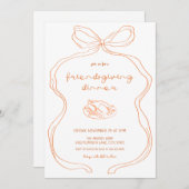 Coquette Bow Friendsgiving Dinner Einladung (Vorne/Hinten)