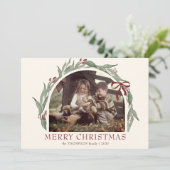 Coquette Bow Frohe Weihnachten Personalisiertes Fo (Stehend Vorderseite)