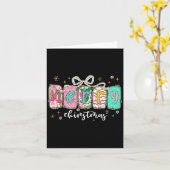 Coquette Bow Frohe Weihnachten Rote Karierte Girl Karte (Gelbe Blume)