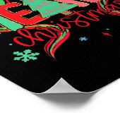 Coquette Bow Frohe Weihnachten Snowflake Xmas Paja Poster (Ecke)