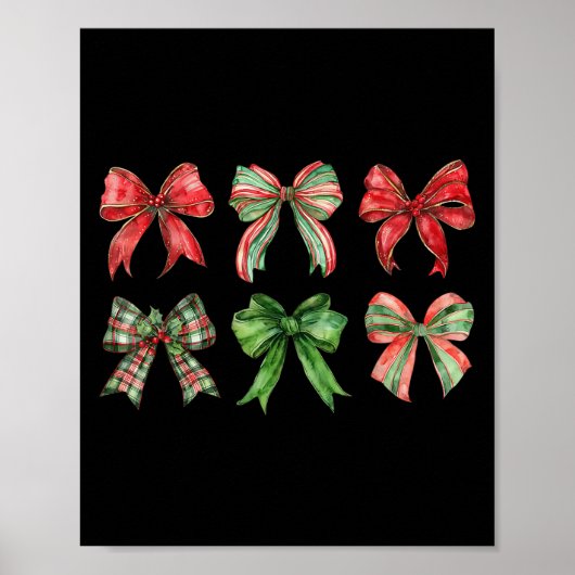 Coquette Bow frohe Weihnachten Weihnachten Familie Poster (Vorne)