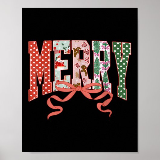 Coquette Bow frohe Weihnachten Weihnachten Familie Poster (Vorne)