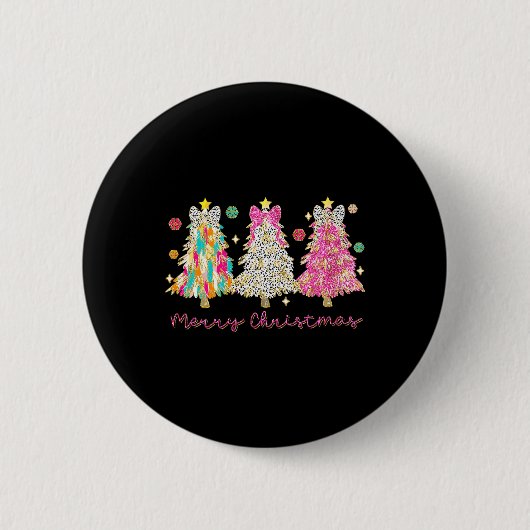 Coquette Bow frohe Weihnachten Weihnachten Weihnac Button (Vorderseite)