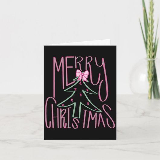 Coquette Bow frohe Weihnachten Weihnachten Weihnac Karte (Vorderseite)