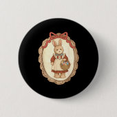 Coquette Bow Funny Bunny Eggs Rabbit Happy Easter  Button (Vorderseite)