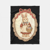 Coquette Bow Funny Bunny Eggs Rabbit Happy Easter  Fleecedecke (Vorderseite)