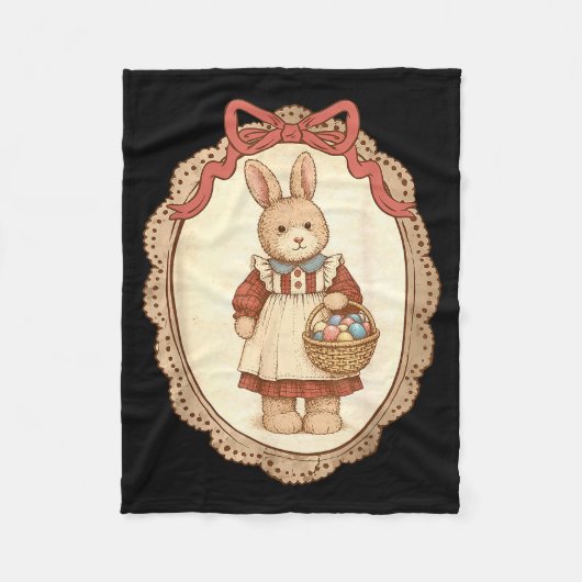 Coquette Bow Funny Bunny Eggs Rabbit Happy Easter  Fleecedecke (Vorderseite)