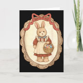 Coquette Bow Funny Bunny Eggs Rabbit Happy Easter Karte (Vorderseite)