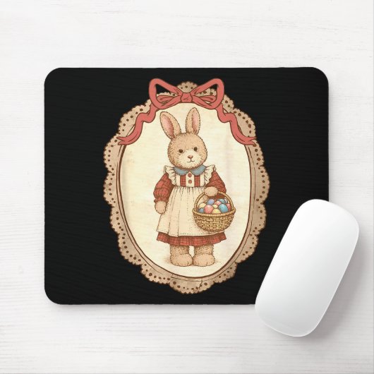 Coquette Bow Funny Bunny Eggs Rabbit Happy Easter Mousepad (Mit Mouse)