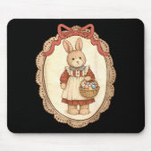 Coquette Bow Funny Bunny Eggs Rabbit Happy Easter Mousepad (Vorne)