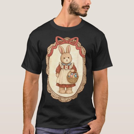 Coquette Bow Funny Bunny Eggs Rabbit Happy Easter T-Shirt (Vorderseite)