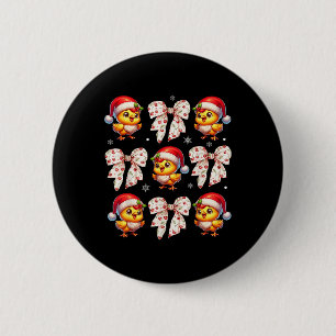 Coquette Bow Funny Chicken Weihnachtsbauernhof Tie Button