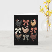 Coquette Bow Funny Chicken Weihnachtsbauernhof Tie Karte (Gelbe Blume)
