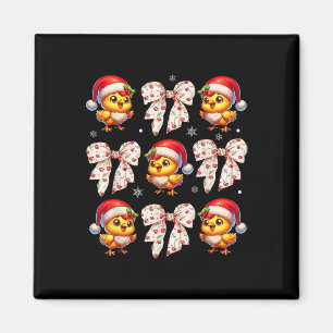 Coquette Bow Funny Chicken Weihnachtsbauernhof Tie Magnet