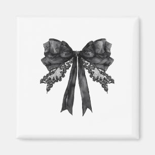 Coquette Bow Funny Ghost Witch Spooky Season Happy Magnet