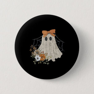 Coquette Bow Funny Halloween Lace Ghost Girly Spoo Button