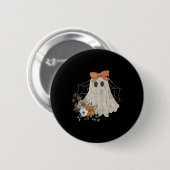 Coquette Bow Funny Halloween Lace Ghost Girly Spoo Button (Vorne & Hinten)