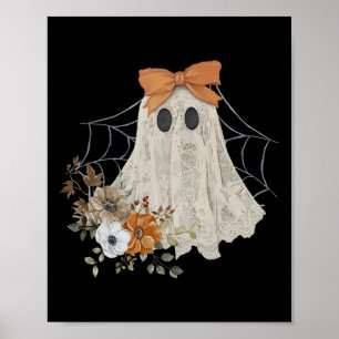 Coquette Bow Funny Halloween Lace Ghost Girly Spoo Poster
