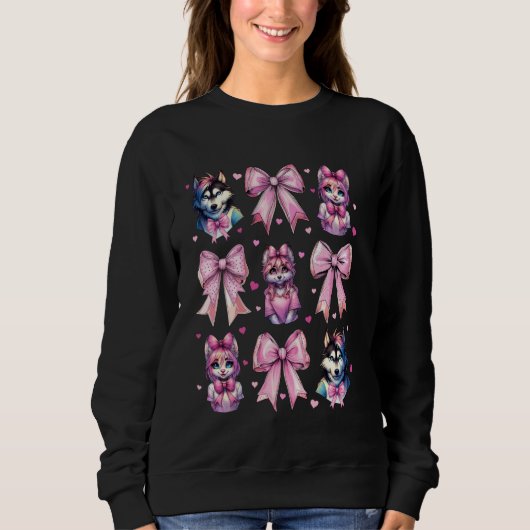 Coquette Bow Furry Fandom Fursona Fursuit Niedlich Sweatshirt (Vorderseite)