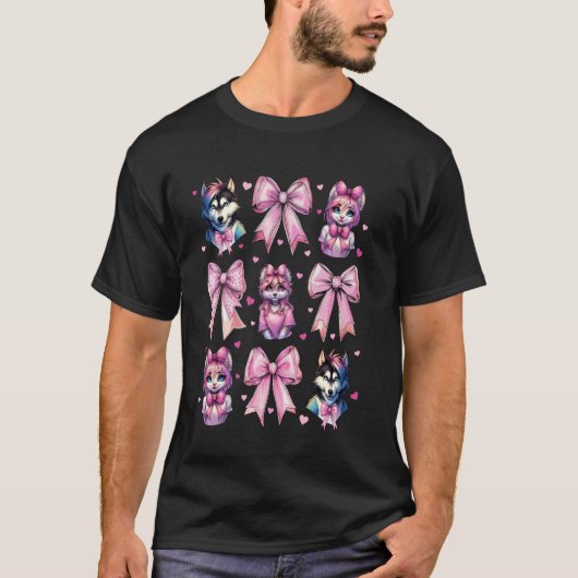 Coquette Bow Furry Fandom Fursona Fursuit Niedlich T-Shirt (Vorderseite)