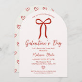 Coquette Bow Galentine's Day Invitation Einladung (Vorne/Hinten)