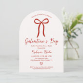 Coquette Bow Galentine's Day Invitation Einladung (Stehend Vorderseite)