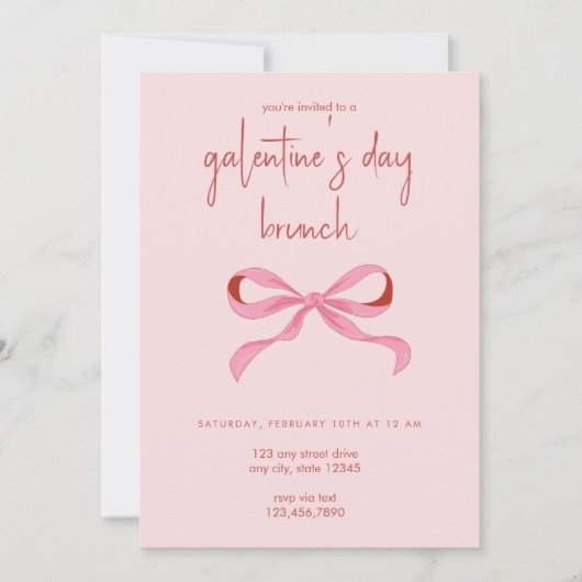 Coquette Bow Galentine's Day Party Einladung (Vorderseite)