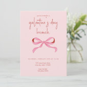 Coquette Bow Galentine's Day Party Einladung (Stehend Vorderseite)