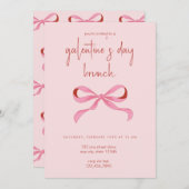 Coquette Bow Galentine's Day Party Einladung (Vorne/Hinten)