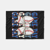 Coquette Bow Game Day Baseball Softball Funny Chee Fleecedecke (Vorderseite (Horizontal))